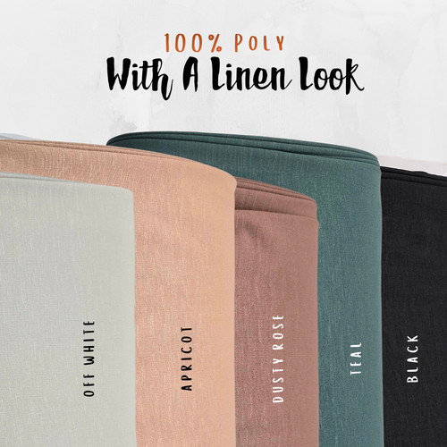 Black 100% Poly with a Linen Look (sold by half yards)