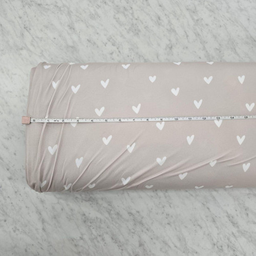 Champagne Hearts Double Brushed Knit Fabric (sold by half yards)