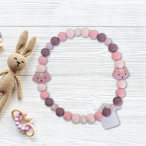 Mauve/Pink Raccoon Loop Beads