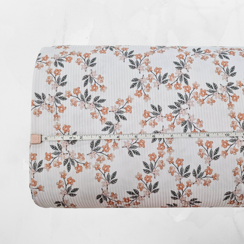 Viney Daisy Rib Knit Fabric (sold by half yards)