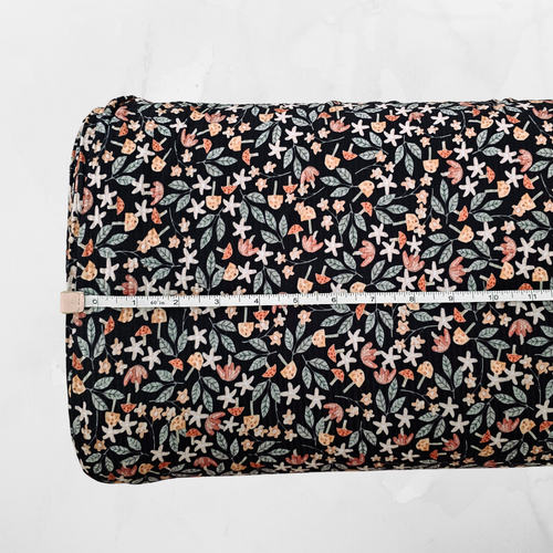 Retro Spring Black Rib Knit Fabric (sold by half yards)