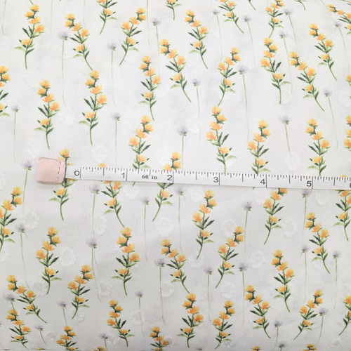 Yellow Summer Round Poly Swiss Dot Fabric (sold by half yards)