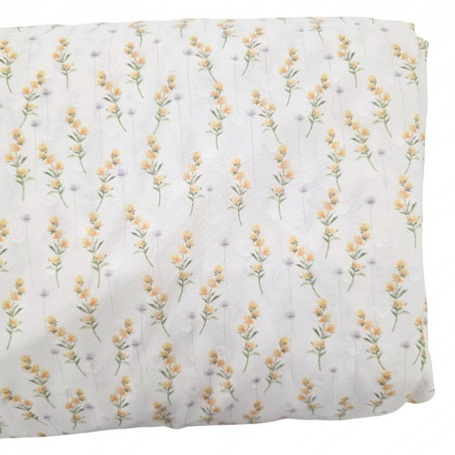 Yellow Summer Faded Round Poly Swiss Dot Fabric (sold by half yards)