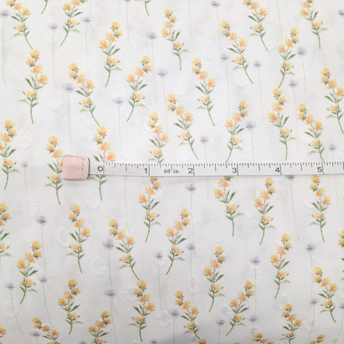 Yellow Summer Faded Round Poly Swiss Dot Fabric (sold by half yards)