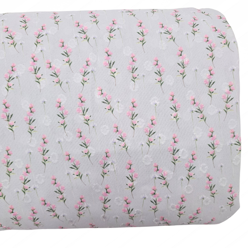 Yellow Summer Pink Round Poly Swiss Dot Fabric (sold by half yards)