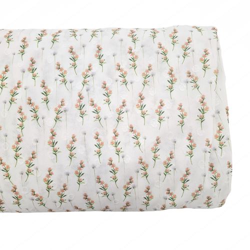 Yellow Summer Red Round Poly Swiss Dot Fabric (sold by half yards)