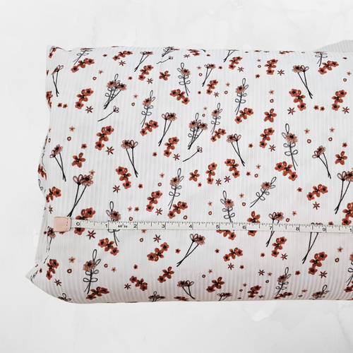 Ditsy Summer Blossoms Rib Knit Fabric (sold by half yards)