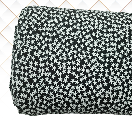 Pixy Black Rib Knit Fabric (sold by half yards)