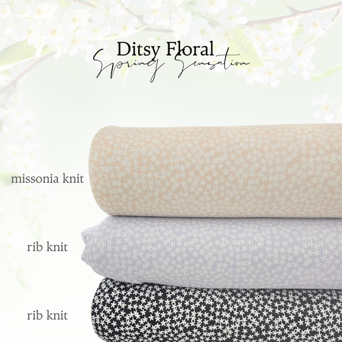 Pixy Blue Rib Knit Fabric (sold half yards)