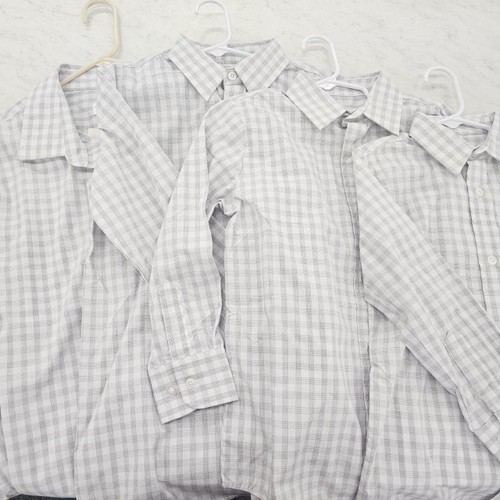 White/Gray Plaid Long Sleeve