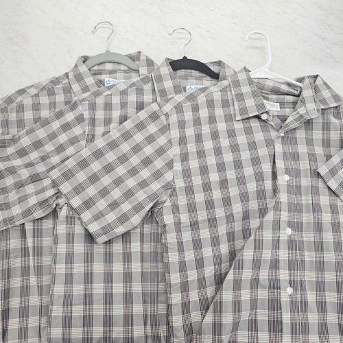 Gray/White/Brown Short Sleeve Men's