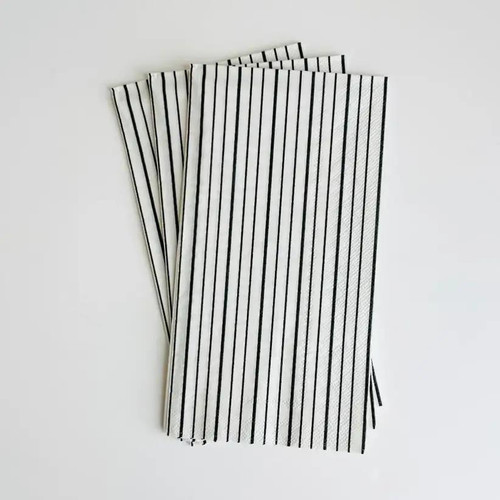 Classic Black Pinstipe Towel Napkins