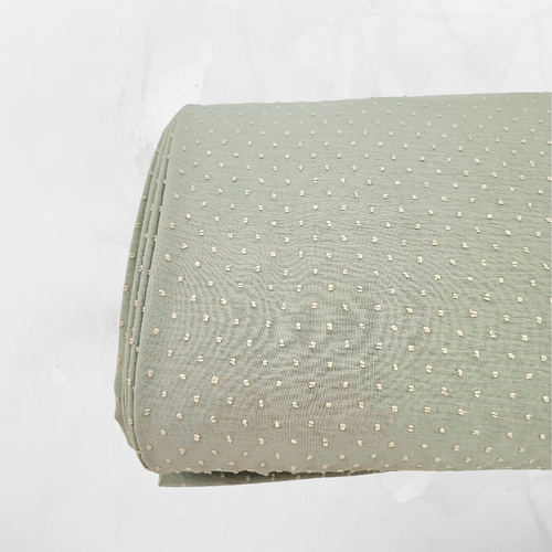 Pistachio Mini Poly Swiss Dot Fabric (sold by half yards)