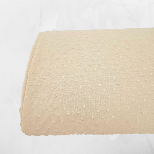 Beige Mini Poly Swiss Dot Fabric (sold by half yards)