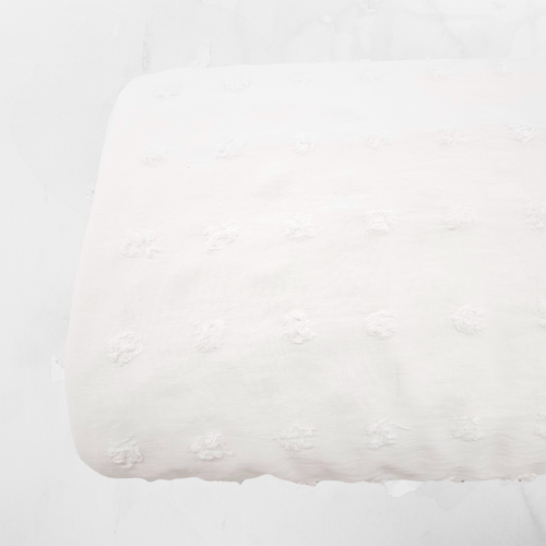 White Penny Size Poly Swiss Dot Fabric (sold by half yards)