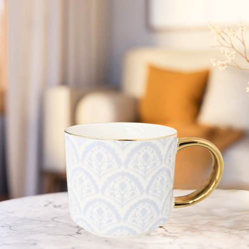 Blue Fan Quilt Coffee Mug