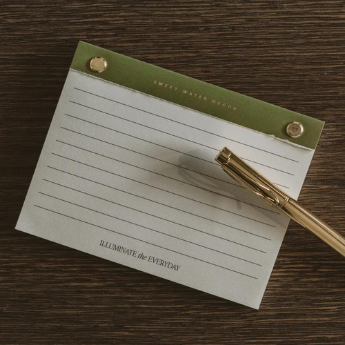 Small Green Gold Notepad