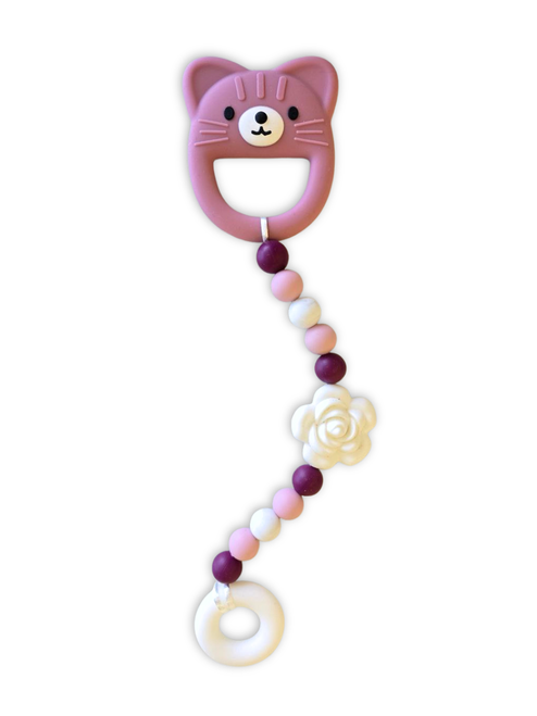 Purple/White Cat Single String Beads