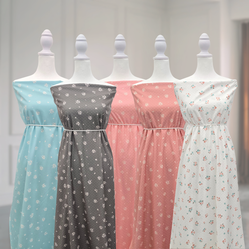 Pixy Light Pink Knit Swiss Dot Fabric (sold by half yards)