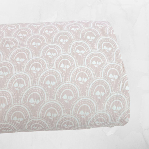 Retro Rainbow PS Brushed Rib Knit Fabric (sold by half yards)