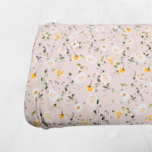 Yellow Rose T Poly Rib Knit Fabric (sold by half yards)