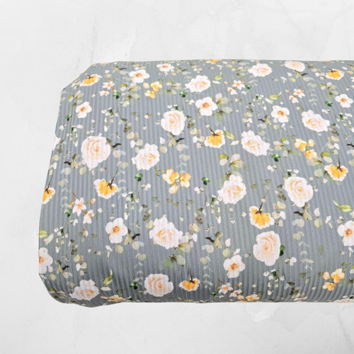 Yellow Rose S Poly Rib Knit Fabric (sold by half yards)