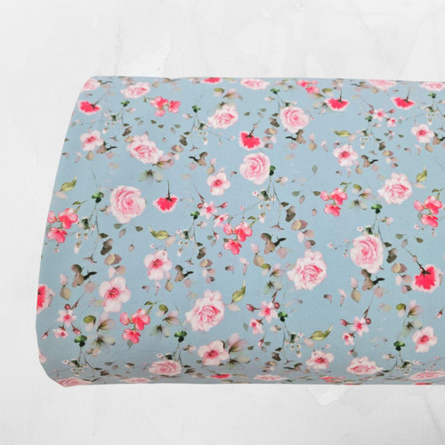 Pink Rose A 4 Way Stretch Crinkle Poly Fabric (sold by half yards)