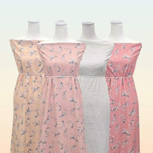 Spring Blue PK Knit Swiss Dot Fabric (sold by half yards)