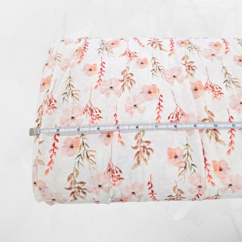 Posie Pink Knit Swiss Dot Fabric (sold by half yards)