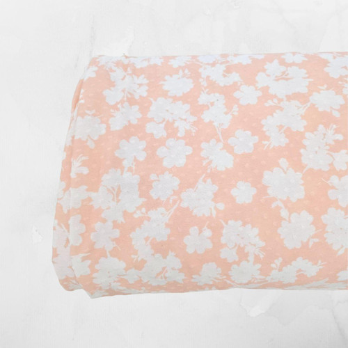 Cherry Spring B Knit Swiss Dot Fabric (sold by half yards)