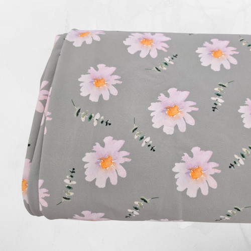 Floating Floral G 4 Way Stretch Crinkle Poly Fabric (sold by half yards)