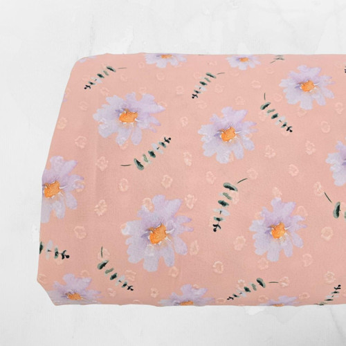 Floating Floral A Round Poly Swiss Dot Fabric (sold by half yards)