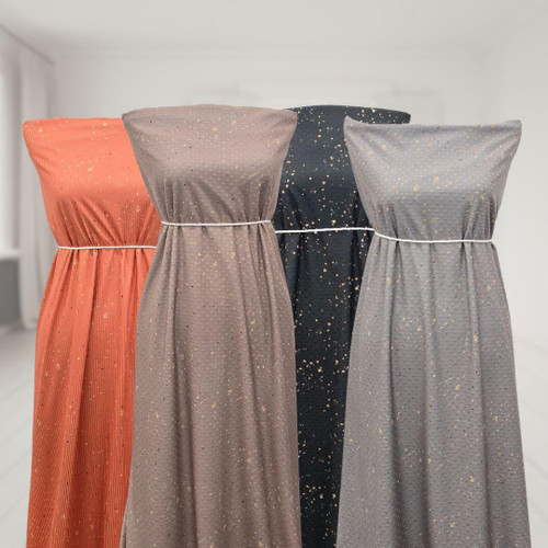 Gold Spritz R Poly Rib Knit Fabric (sold by half yards)