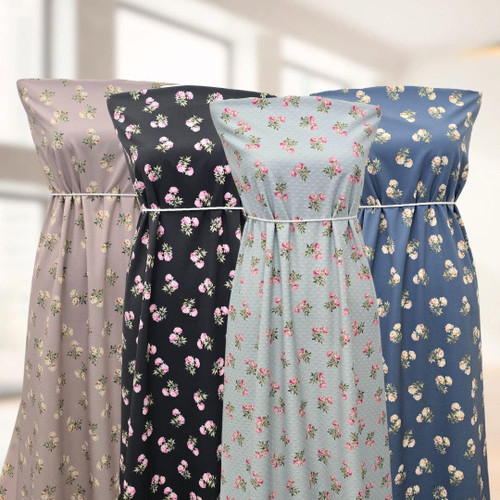 Peony Pink B 4 Way Stretch Crinkle Poly Fabric (sold by half yards)