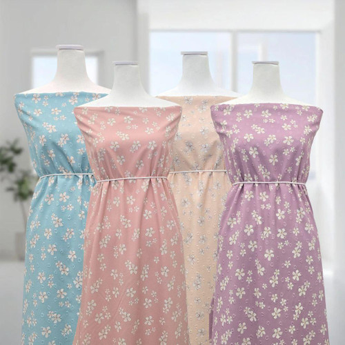 Peach Cosmo 4 Way Stretch Crinkle Poly Fabric (sold by half yards)