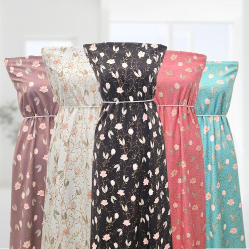 Pink Floral B 4 Way Stretch Crinkle Poly Fabric (sold by half yards)