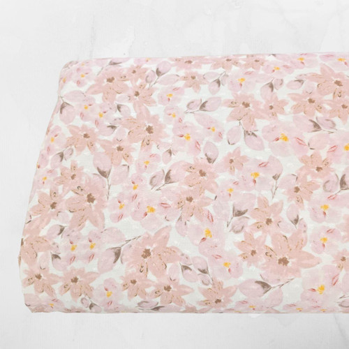 Pink Splash Knit Swiss Dot Fabric (sold by half yards)