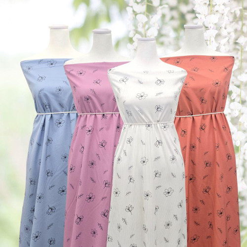 Flower Design Brushed Rib Knit Fabric (sold by half yards)