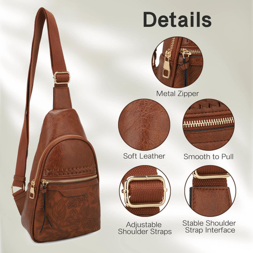 Jane Hibiscus Sling Bag ~ Black