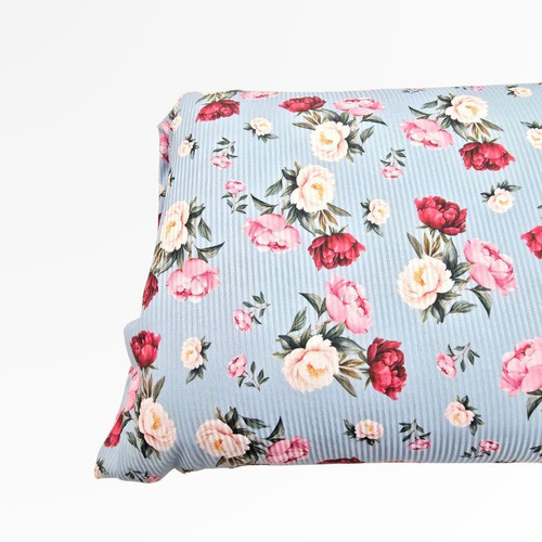 Peony Pink A Poly Rib Knit Fabric (sold by half yards)