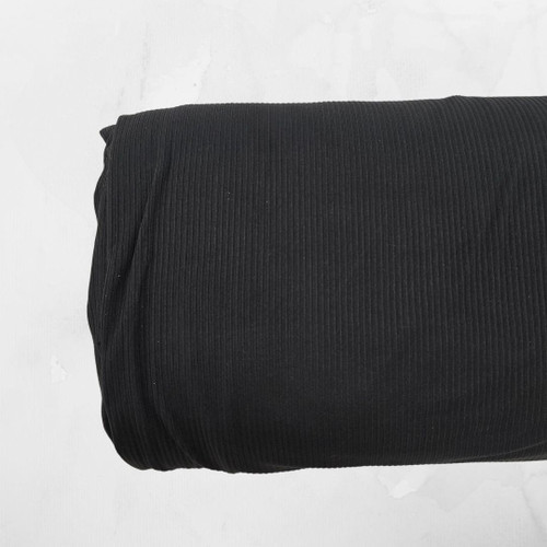 Black Kelsey Rib Knit (sold by half yards)