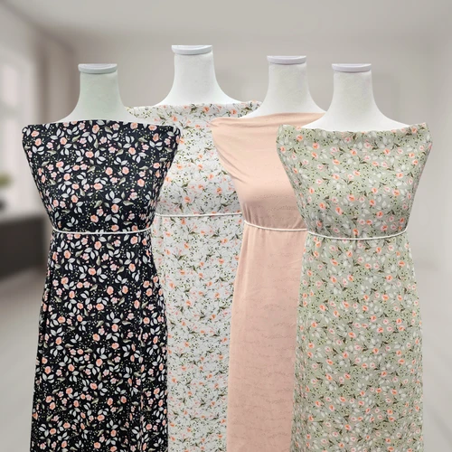 Neutral Spring Black Poly Rib Knit Fabric (sold by half yards)