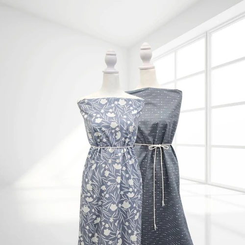 Spring Fling Bl Poly Slub Fabric (sold by half yards)