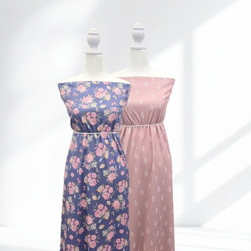 Pink Spring B Poly Rib Knit Fabric (sold by half yards)