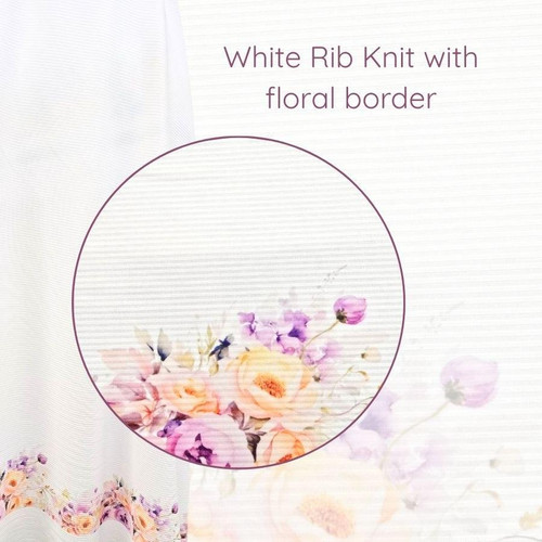 Purple Border 1 Poly Rib Knit Fabric (sold by half yards)