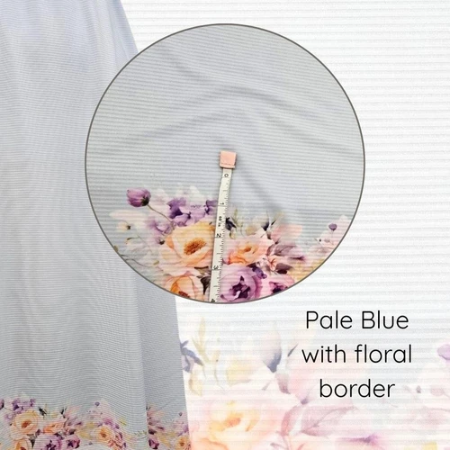 Purple Border Poly Rib Knit Fabric (sold by half yards)