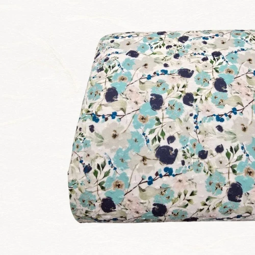 Navy Teal Knit Swiss Dot Fabric (sold by half yards)