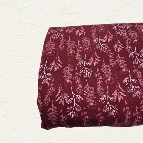 White Sprig Red Penny Size Poly Swiss Dot Fabric (sold by half yards)