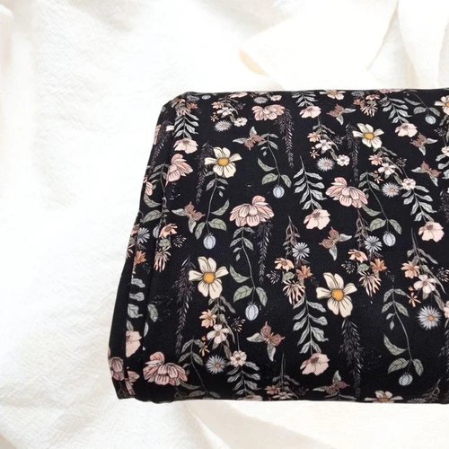 Vintage Garden Black Penny Size Poly Swiss Dot Fabric (sold by half yards)