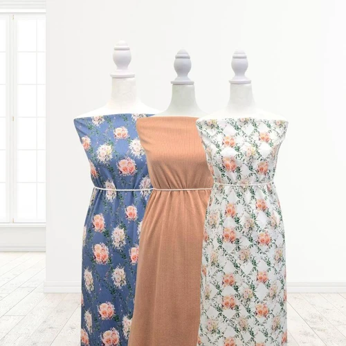 Floral Greenery Penny Size Poly Swiss Dot Fabric (sold by half yards)